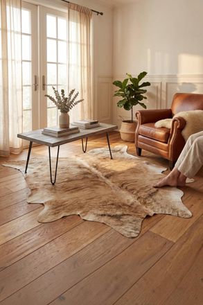 Infinity Leather Natural Cow Leather Brown White Cowhide Hairon Rug - Light Brindle