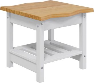 vidaXL Mesa Lateral Con Estante Ekai Blanco 50 X 50 X 45,5 Cm Vidaxl