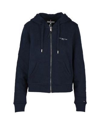 Tommy Hilfiger Navy Blue Zip-Up Cotton Hoodie
