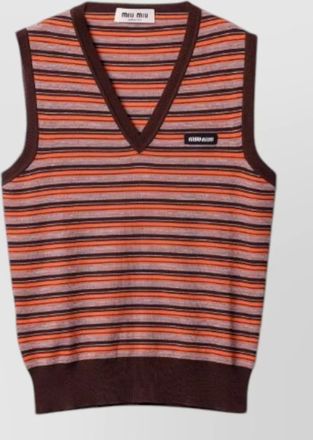 Miu Miu striped wool knitted top
