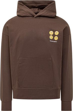 Barrow Brown Graphic Hood Sweatshirt