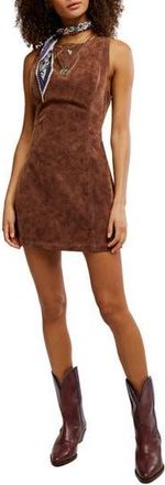 Free People Atlas Cutout Faux Suede Minidress in Chicory Coffee at Nordstrom Rack, Size Small