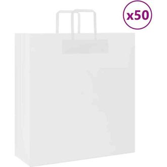 vidaXL Bolsas De Papel Con Asas 50 Uds Blanca 45x17x48 Cm Vidaxl