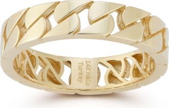 Ember Fine Jewelry 14K Gold Curb Chain Link Ring