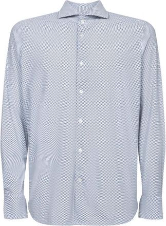 Dell'Oglio Ar 25Wr 11Ca Nep 34 208 Shirt - Heren - Casual Overhemden - Blauw - M - Overhemden