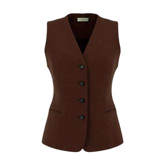 Antonelli Vests, female, Brown, Size: 3XL Fitted Waistcoat