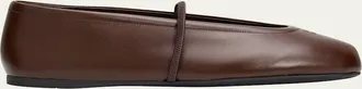 Miu Miu Logo Leather Ballerina Flats