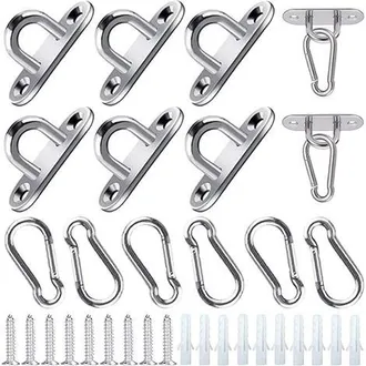 OEM 12 Pezzi Piastra Ad Occhiello In Acciaio Inox Piastra Di Ancoraggio M5 Moschettone Occhiello Gancio Da Soffitto In Acciaio Inox Con Viti E Tubo Di Esp