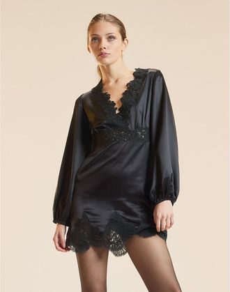 Cynthia Rowley Satin Lace Mini Dress