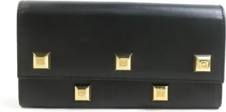Ferragamo Black Leather Long Wallet (Bi-Fold) (Pre-Owned)