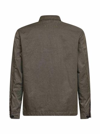 C.P. Company Mens Overshirt Green Panama-R Lens Polyamide Bomber Jackets