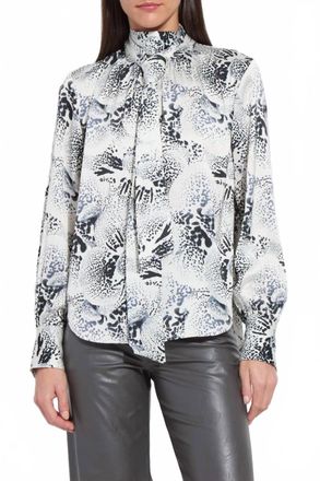 Lyss&eacute; Anaya Embellished Scarf Neck Blouse In Winter Orchid