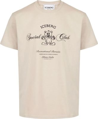 Iceberg Cotton Jersey T-Shirt - Heren - T-shirts - Beige - M - Katoen - Tops