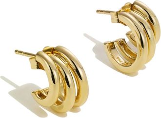 By Pariah 14kt gouden gestapelde oorbellen