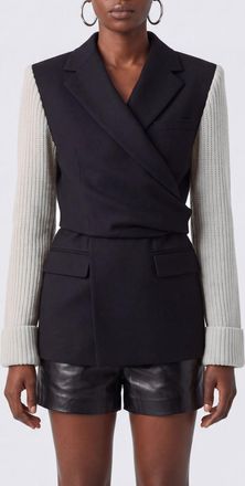 Dries Van Noten Wool Robe-Style Cropped Blazer with Peak Lapels