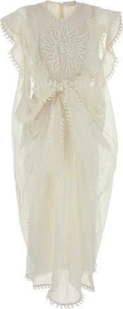 Zimmermann Balance Waterfall Dress - Dames - Casual kleedjes - Wit - S - Katoen - Kleedjes