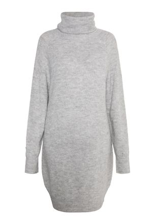Usha Gebreide jurk Dames licht grijs melange