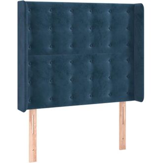 vidaXL Cabecero Con Led De Terciopelo Azul Oscuro 93x16x118/128 Cm Vidaxl