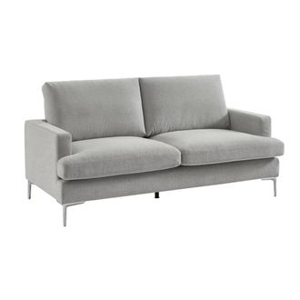 Sweeek Sof&aacute; en tela simple, 3 plazas, gris claro