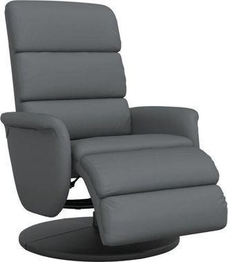 vidaXL Vidaxl - Sill&oacute;n Reclinable Con Reposapi&eacute;s Cuero Sint&eacute;tico Gris