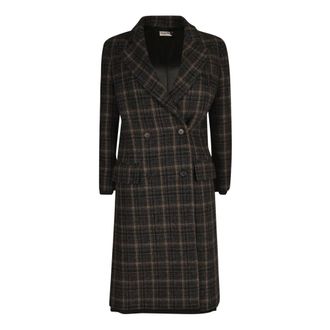 Miu Miu Jassen, Dames, Zwart, S, Double-Breasted Jas