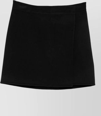 Semicouture wool wrap a-line skirt