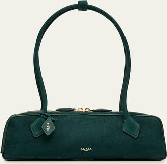 Alaia Le Teckel Medium Suede Shoulder Bag