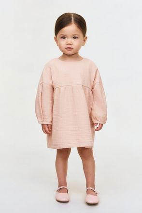 H&M Cotton Muslin Dress in Peach Pink at Nordstrom, Size Newborn