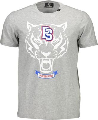 Plein Sport Gray Cotton Men Mens T-Shirt