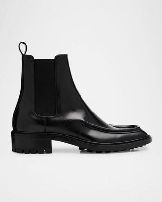 Saint Laurent Men & apos;s Joe Smooth Leather Lug-Sole Chelsea Boots