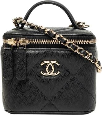 Chanel Pre-owned Quilted Mini Satchel - Dames - Vintage Mini Tas - Zwart - ONE Size - Leer - Vintage
