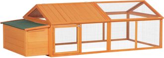 OEM Gallinero De Madera Grande De Exterior Para 4-8 Gallinas Con Techo Abatible Y Nido 240x112,5x76 Cm Natural