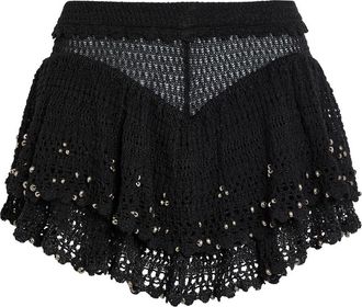 Isabel Marant Metuanie Bead-embellished Crochet Shorts - Black - 40 (UK12 / M)