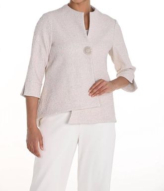 Frank Lyman Design Textured Shimmery Swing Jacket In Pink/gold