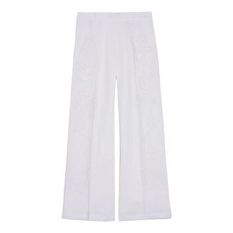 Ermanno Scervino Wide Trousers, female, White, Size: 2XS Wide Trousers