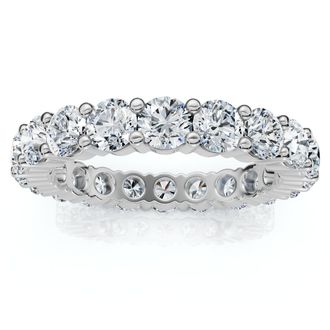 Pompeii3 3Ct Mary Diamond Eternity Wedding Ring 14k Gold or Platinum Lab Grown EF/VS