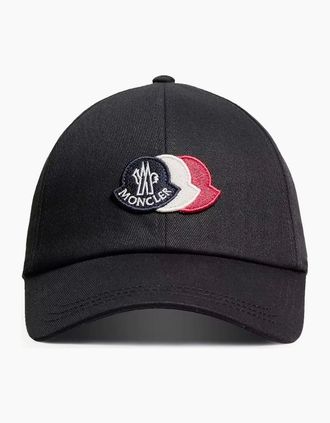 Moncler Mens TRIPLE LOGO CAP - Black - Size: OS