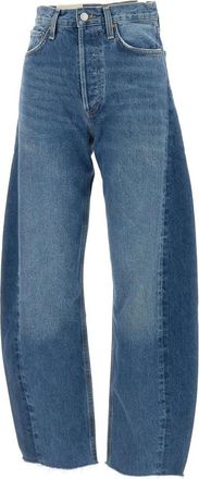 A Gold E Hoge Taille Wijde Pijp Denim Jeans - Dames - Loose Fit Jeans - Blauw - W26 - Denim - Jeans