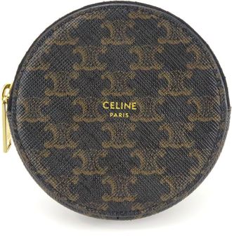 Celine Black Brown Pvc Leather Coin Purse/Coin Case (Pre-Owned)