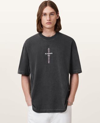 AllSaints Cotton Knox Short Sleeve Faded T-Shirt, Size: XXL