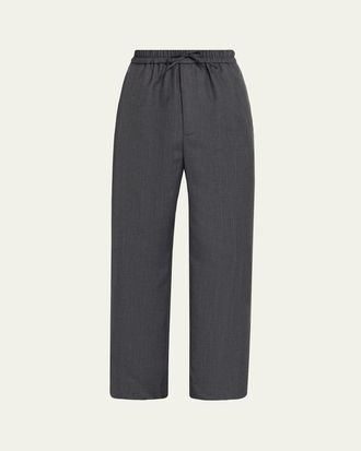 Officine G&eacute;n&eacute;rale Mens Nilson Soft Wool Elastic Drawstring Pants