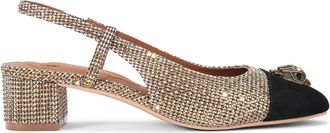 Kurt Geiger Womens Suede Fabric Sloane Mid Slingback Heels - Beige - Size UK 7