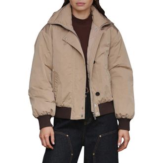 Avec Les Filles High Neck Puffer Jacket in Khaki at Nordstrom Rack, Size Large