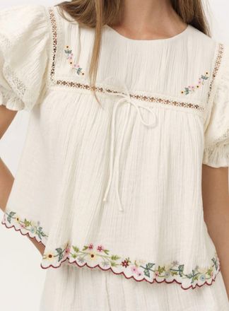 For Love & Lemons Leah Top In Cream