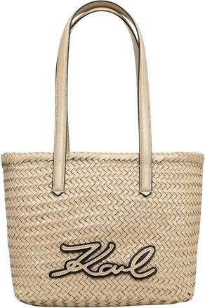 Karl Lagerfeld K/Signature Tote - Dames - Shoppers - Beige - ONE Size - Leer - Tassen