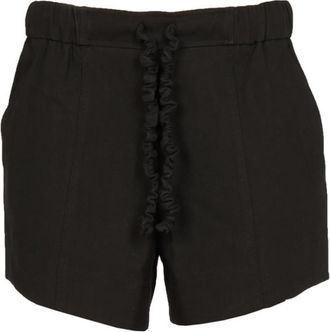 Ganni Black Solid Shorts