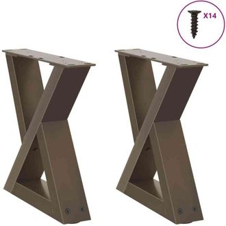 vidaXL Patas Para Mesa De Centro (2 Unidades), Acero Natural, 40 X (30-31,3) Cm. Vidaxl