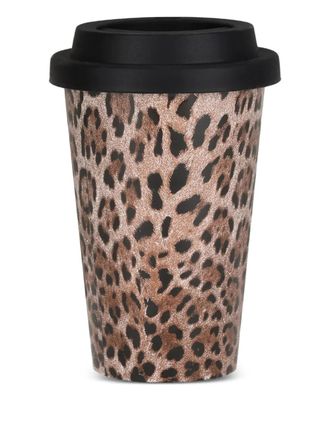 Dolce & Gabbana leopard-print ceramic travel mug - unisex - ceramic - One Size - Brown