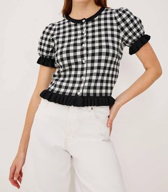 Rails Lora Button Front Top In Black/white Gingham