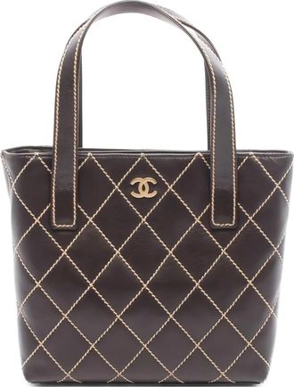 Chanel Borsa a mano Wild Stitch in pelle 2003-2004 - Marrone